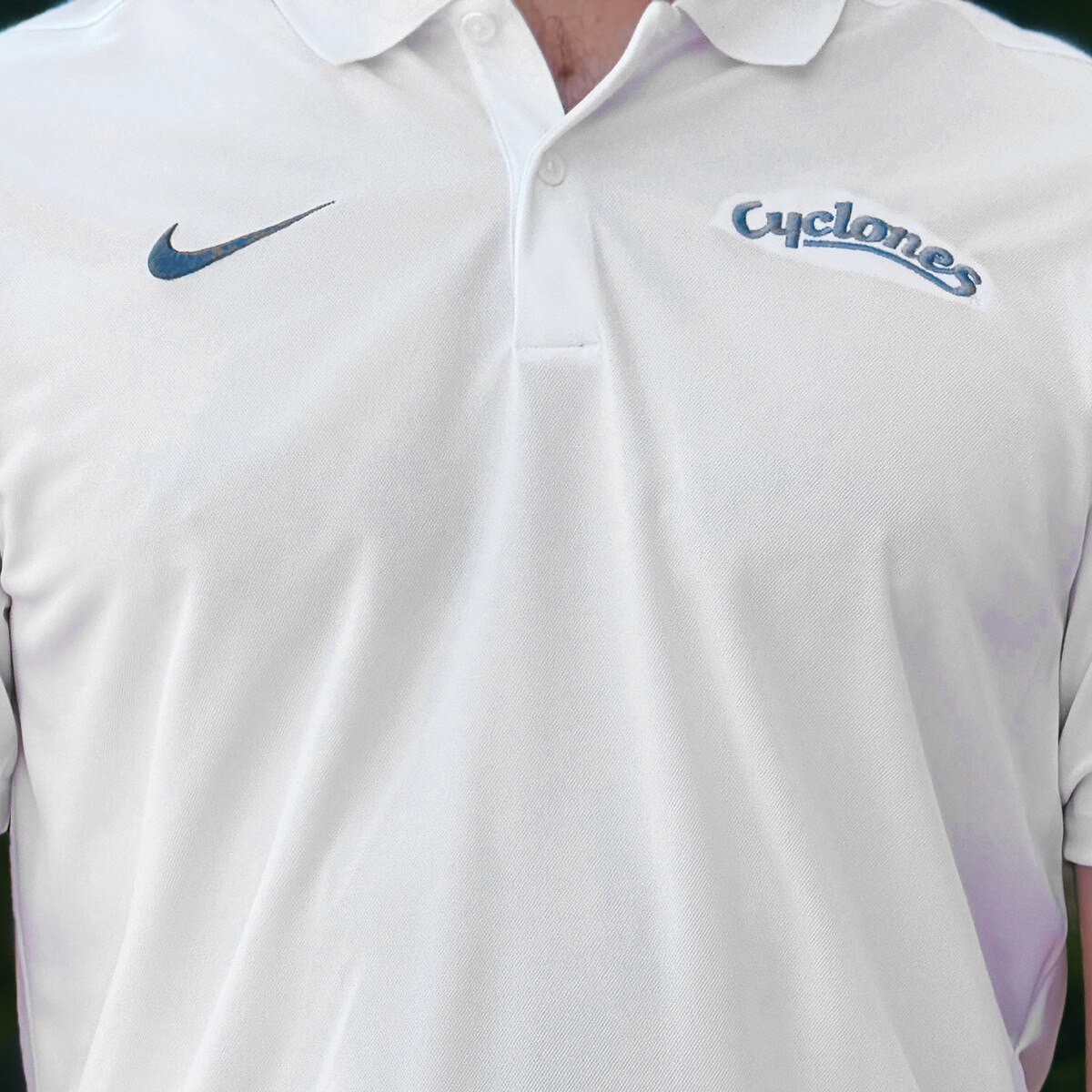 Nike Cyclones White Polo FA26 design close up